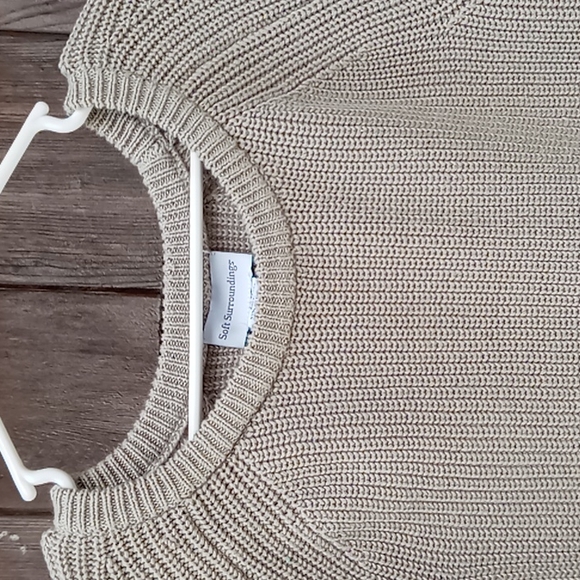Soft Surroundings tan cotton sweater 🌷 - Picture 4 of 7